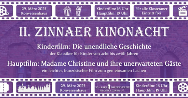 Flyer für II. Zinnaer Kinonacht